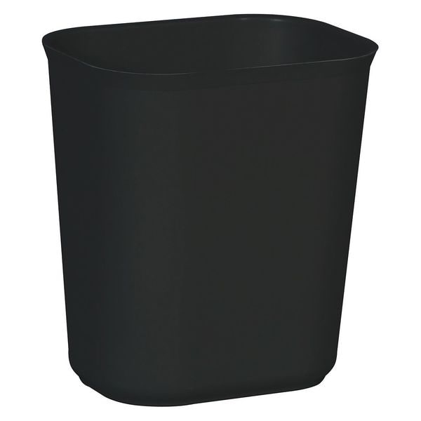 Rubbermaid Commercial 3-1/2 gal Rectangular Trash Can, Black, 8 1/4 in Dia, Open Top, Thermoset Polyester - FG254100BLA