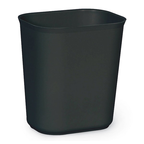 Rubbermaid Commercial 3-1/2 gal Rectangular Trash Can, Black, 8 1/4 in Dia, Open Top, Thermoset Polyester - FG254100BLA