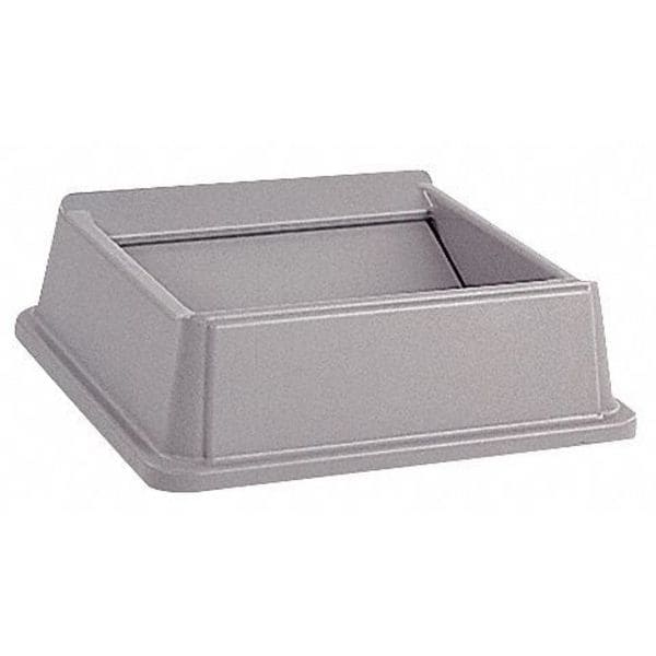 Rubbermaid Commercial 35 gal Square Trash Can, Gray, 20-1/4" Dia, Swing, Stainless Steel - 7YA67