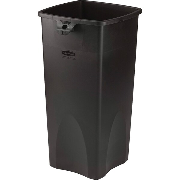 Rubbermaid Commercial 23 gal Square Untouchable Square Container, Black, Plastic - RCP356988BKCT