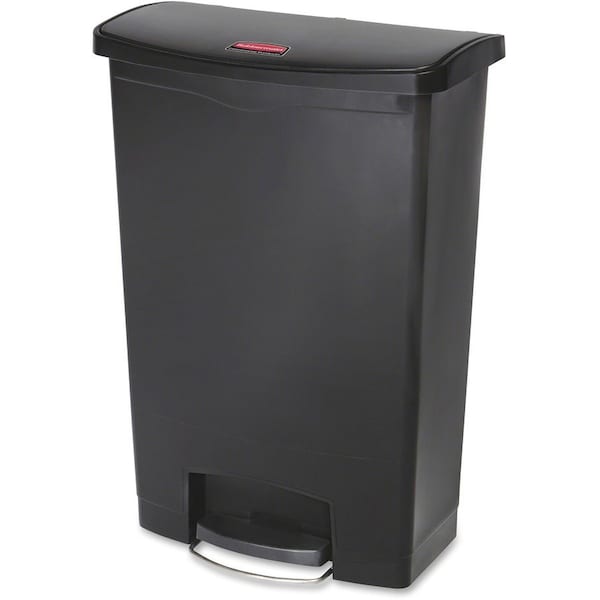 Rubbermaid Commercial 24 gal Slim Jim Black 24G Front Step Can, Black, Resin; Poly; Plastic - RCP1883615