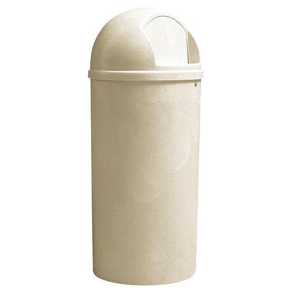 Rubbermaid Commercial 25 gal Round Trash Can, Brown, 18 in Dia, Swing, Plastic - FG817088BRN