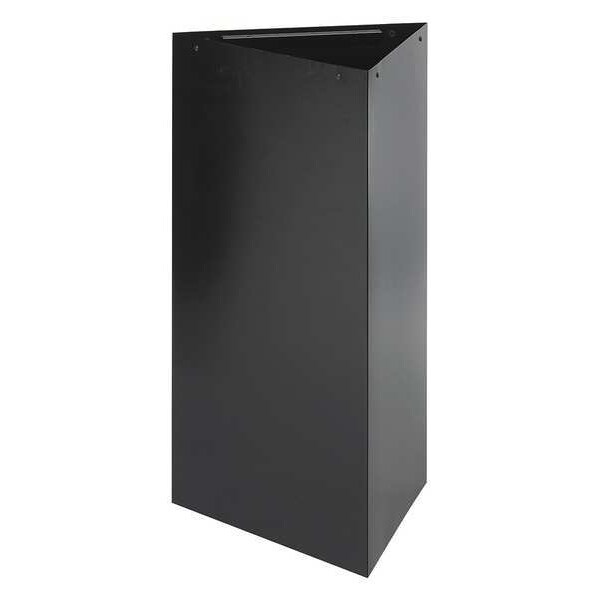 Safco 19 gal Triangular Trash Can, Black, 19-1/2" Dia, Steel - 9552BL