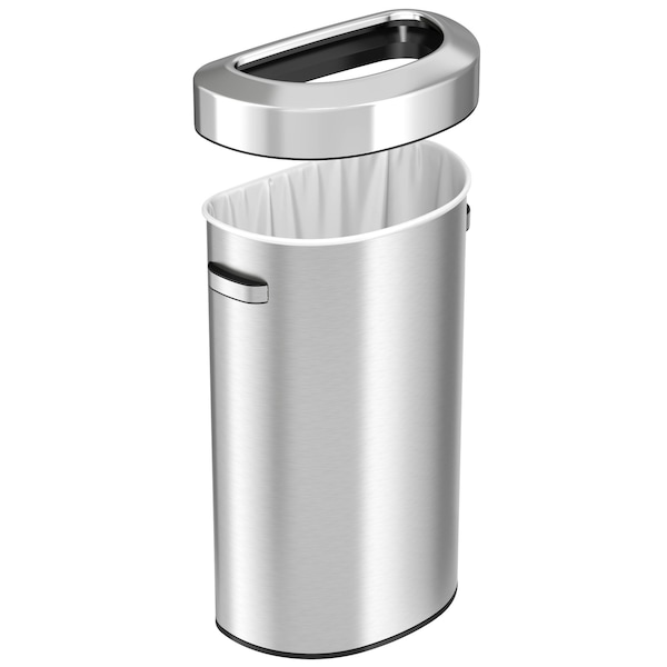 Hls Commercial 23 gal Round Trash Can, Silver, Stainless Steel - HLS23DOT