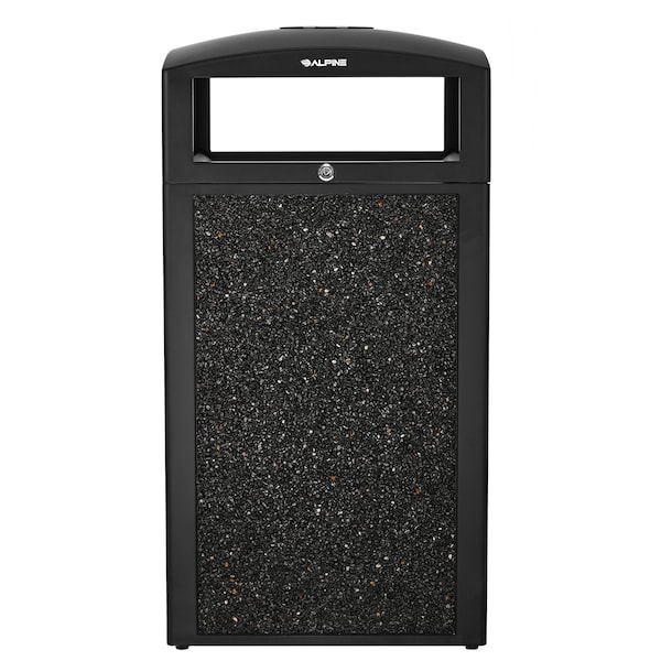 Alpine Industries 40 gal Trash Can, Gray, Rolled Plate/Stone - ALP472-40-GRYS