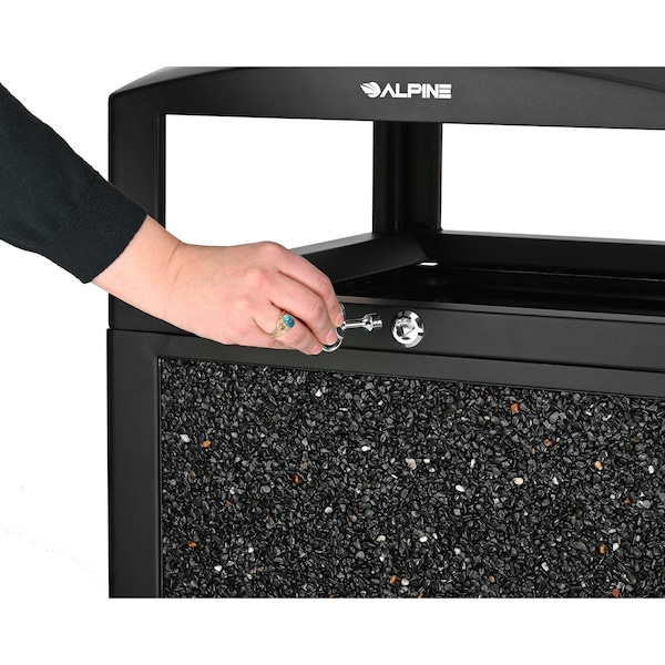 Alpine Industries 40 gal Trash Can, Gray, Rolled Plate/Stone - ALP472-40-GRYS