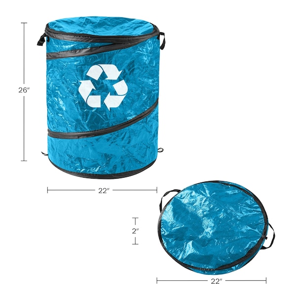 Wakeman Collapsible Trash Can - 44-Gallon Pop Up Bag Holder with Zippered Lid by Wakeman - 75-CMP1161