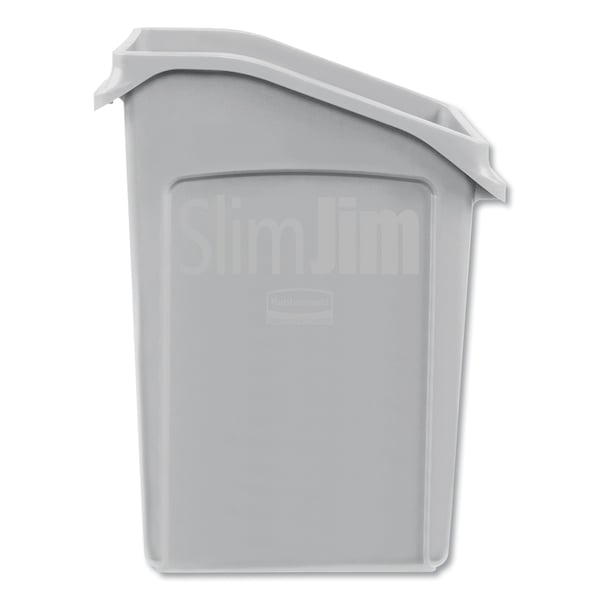 Rubbermaid Commercial 23 gal Rectangular Prism Trash Can, Gray, Open Top, Polyethylene - 2026721
