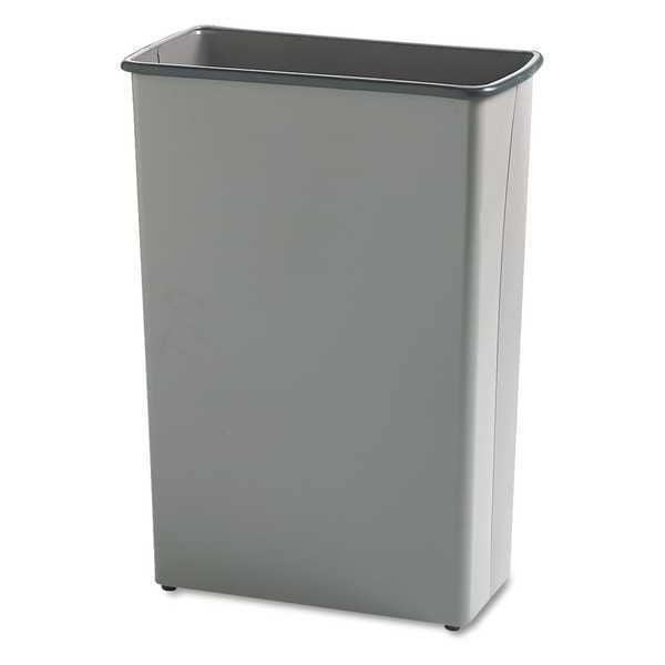 Safco 22 gal Rectangular Trash Can, Charcoal, Open Top, Puncture-Resistant Heavy Duty Steel - 9618CH