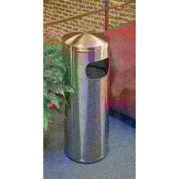 Commercial Zone Products 15 gal Trash Can, Silver, Stainless Steel - 780329
