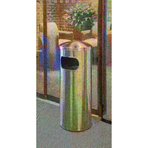 Commercial Zone Products 15 gal Trash Can, Silver, Stainless Steel - 780329