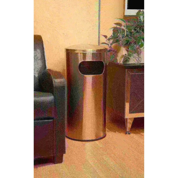 Commercial Zone Products 15 gal Trash Can, Silver, Stainless Steel - 780329
