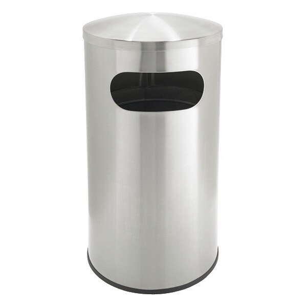 Commercial Zone Products 15 gal Trash Can, Silver, Stainless Steel - 780329