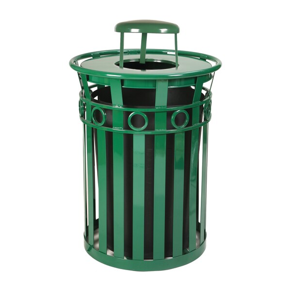 Witt Industries 36 gal Round Green, Metal - M3600-R-RC-GN