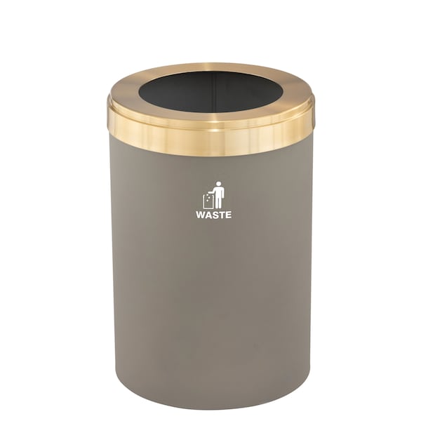 Glaro 41 gal Trash Can, Nickel/Satin Brass - W-2042NK-BE-W2