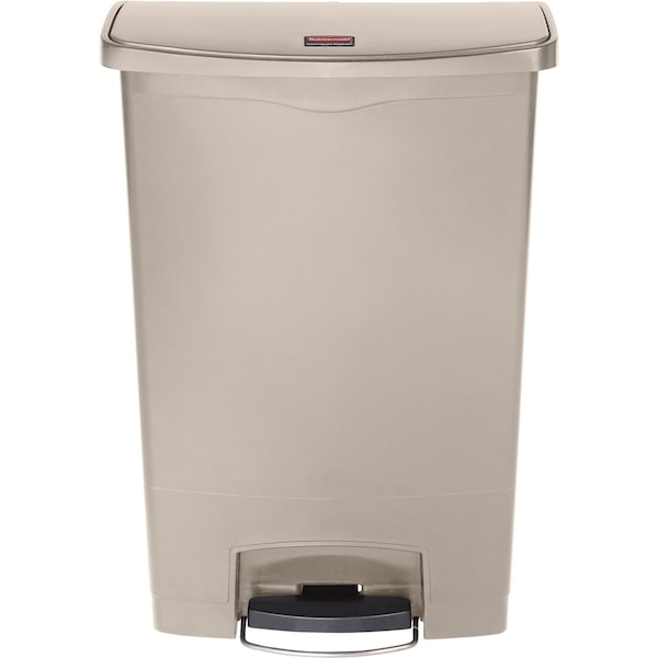 Rubbermaid Commercial 24 gal Rectangular Trash Can, Beige, 22 1/4 in Dia, Step-On, Plastic - 1883552