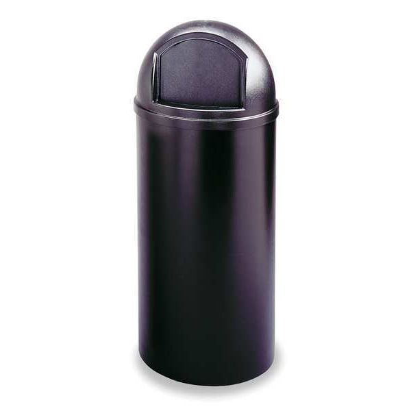 Rubbermaid Commercial 15 gal Round Trash Can, Black, 15 1/4 in Dia, Swing, Plastic - FG816088BLA
