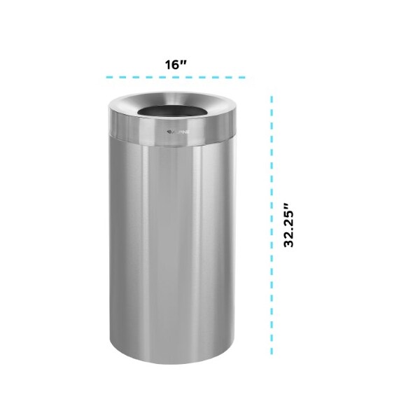 Alpine Industries 27 Gallon Stainless Steel Trash Can - ALP475-27