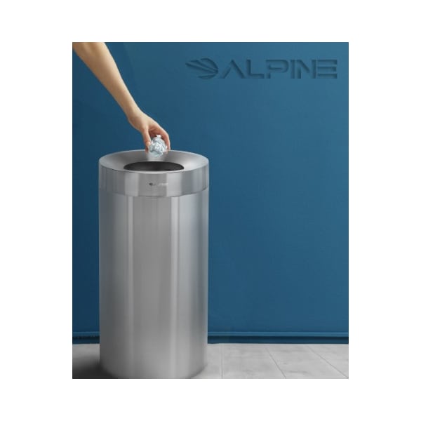 Alpine Industries 27 Gallon Stainless Steel Trash Can - ALP475-27