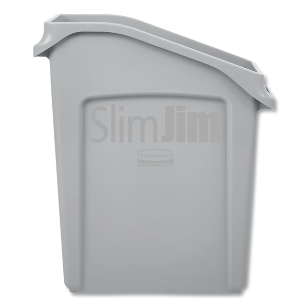Rubbermaid Commercial 13 gal Rectangular Prism Waste Receptacles, Gray, Open Top, Polyethylene - 2026695