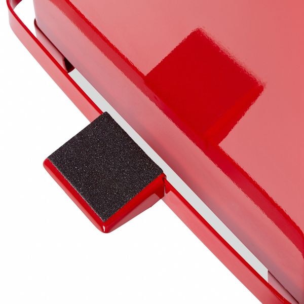 Rubbermaid Commercial 12 gal Square Step Can, Red, 14 1/4 in Dia, Step-On, Steel, Rigid Plastic - FGST12EPLRD