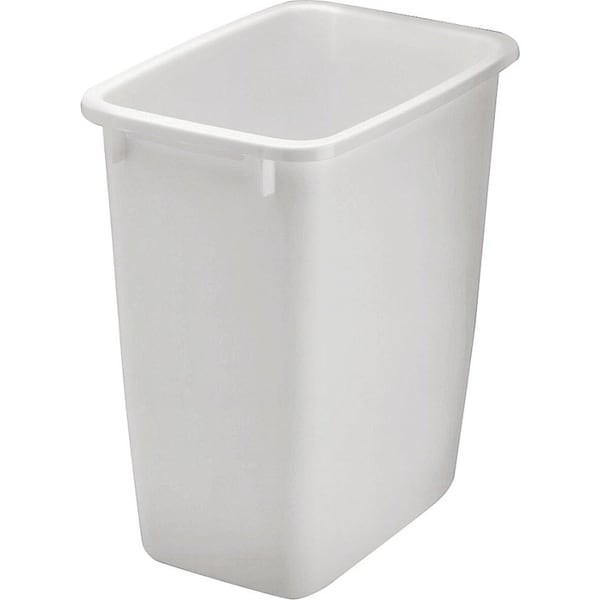 Rubbermaid Waste Basket, 21 qt Capacity, Plastic, White, 15 in H - FG280500WHT