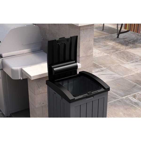 Suncast Suncast Trash Hideaway 39 gal Peppercorn Resin Trash Can Lid Included - GH3900
