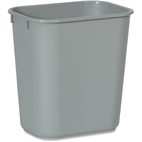 Rubbermaid Commercial 3.25 gal 13 QT Standard Deskside Wastebaskets, Gray, Plastic - RCP2955GYCT