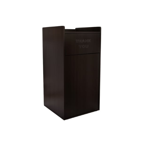Alpine Industries Black 40 Gallon Wood Receptacle Enclosure with Drop Hole and Tray Shelf - ALP476-BLK