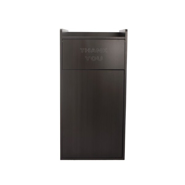 Alpine Industries Black 40 Gallon Wood Receptacle Enclosure with Drop Hole and Tray Shelf - ALP476-BLK