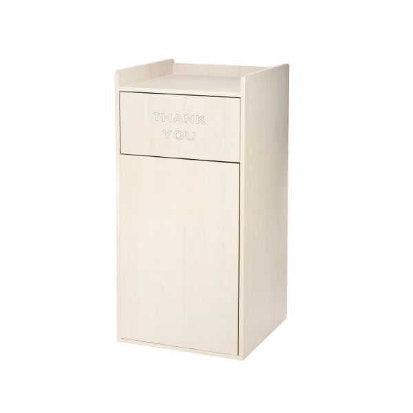Alpine Industries White 40 Gallon Wood Receptacle Enclosure with Drop Hole and Tray Shelf - ALP476-WHI