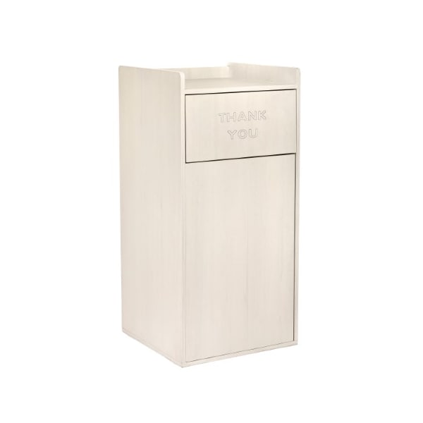 Alpine Industries White 40 Gallon Wood Receptacle Enclosure with Drop Hole and Tray Shelf - ALP476-WHI