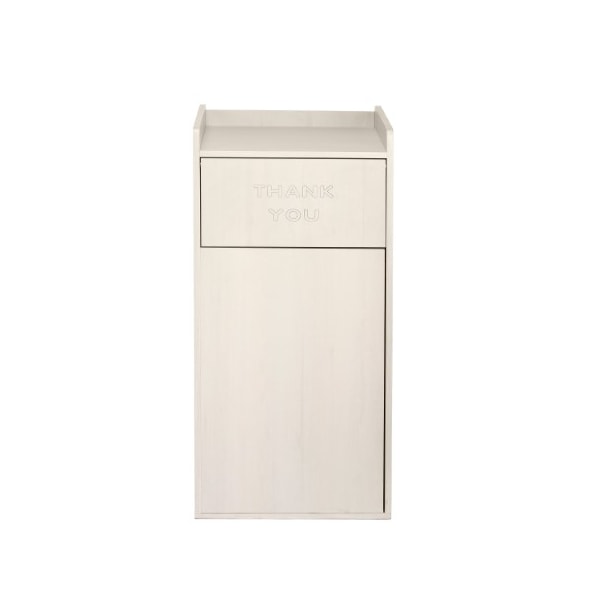 Alpine Industries White 40 Gallon Wood Receptacle Enclosure with Drop Hole and Tray Shelf - ALP476-WHI