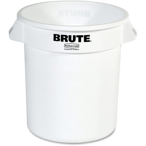 Rubbermaid Commercial 10 gal Round Brute 10-Gallon Vented Container, White, Plastic - RCP261000WH