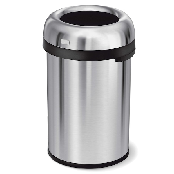 Simplehuman 30 gal Open Can, Brushed, Stainless Steel - CW1471