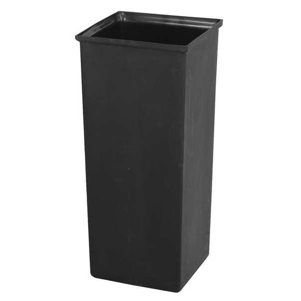 Safco 21 gal Square Trash Can, Black, 13" Dia, Rigid Plastic - 9668