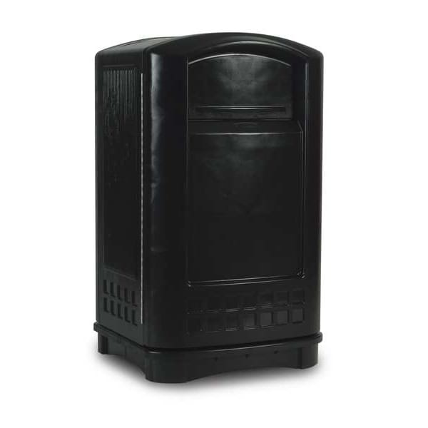 Rubbermaid Commercial 50 gal Rectangular Trash Can, Black, 25 1/4 in Dia, Swing, HDPE - FG396400BLA
