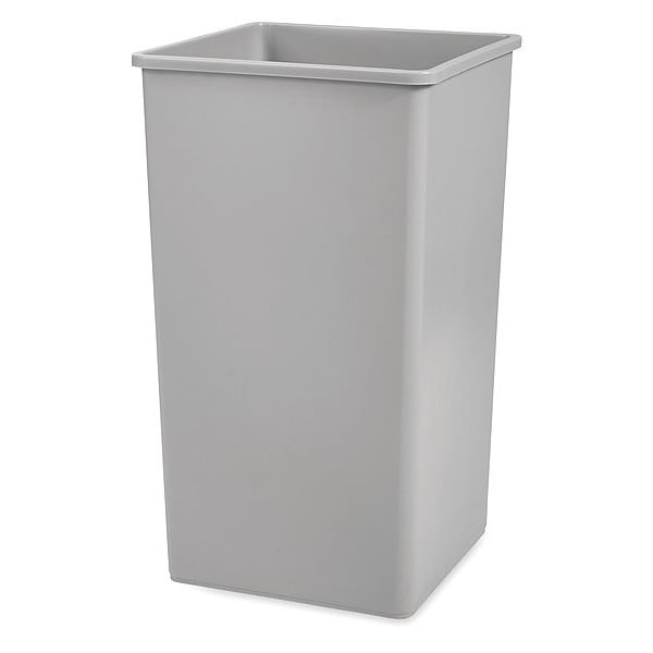 Rubbermaid Commercial 50 gal Square Trash Can, Gray, 19 1/2 in Dia, Open Top, LLDPE - FG395900GRAY