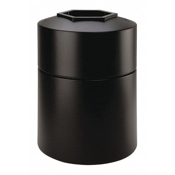 Commercial Zone Products 45 gal Round Trash Can, Black, Open Top, Polyethylene - 730101