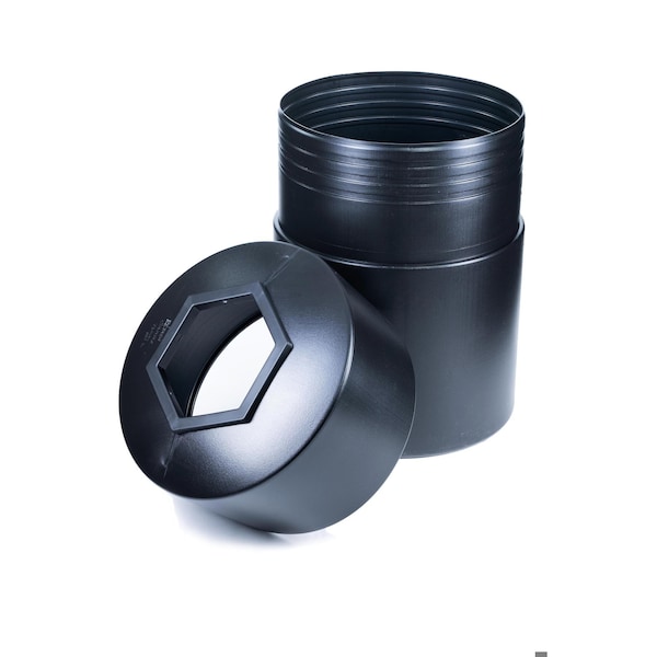 Commercial Zone Products 45 gal Round Trash Can, Black, Open Top, Polyethylene - 730101