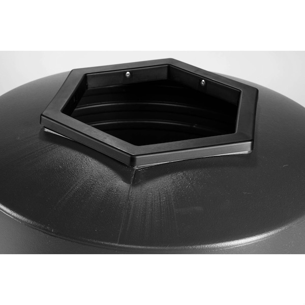 Commercial Zone Products 45 gal Round Trash Can, Black, Open Top, Polyethylene - 730101