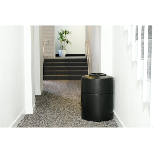 Commercial Zone Products 45 gal Round Trash Can, Black, Open Top, Polyethylene - 730101