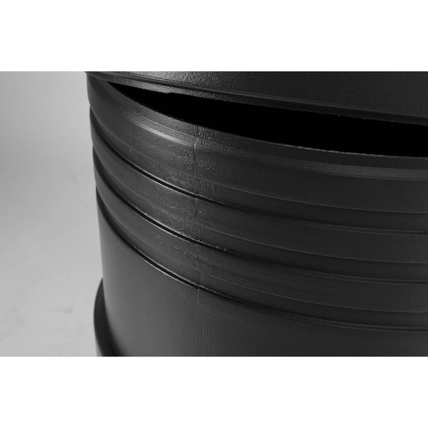 Commercial Zone Products 45 gal Round Trash Can, Black, Open Top, Polyethylene - 730101