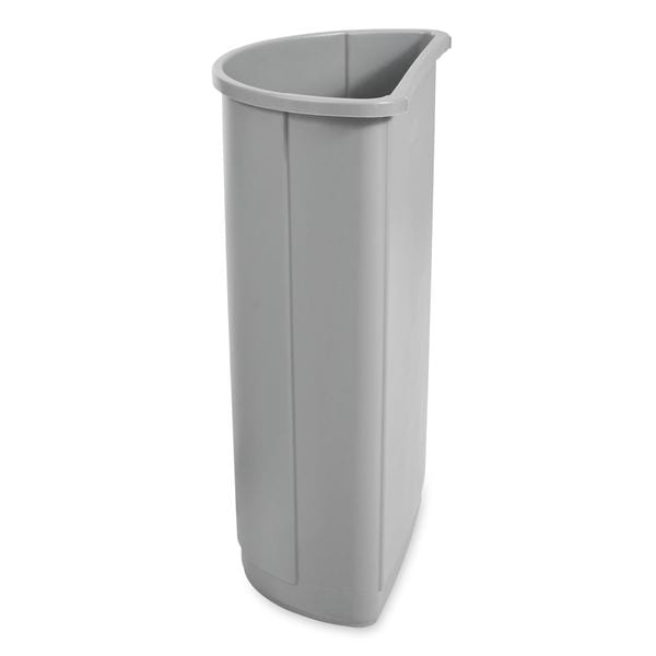 Rubbermaid Commercial 21 gal Half-Round Trash Can, Gray, 21 in Dia, Open Top, LLDPE - FG352000GRAY
