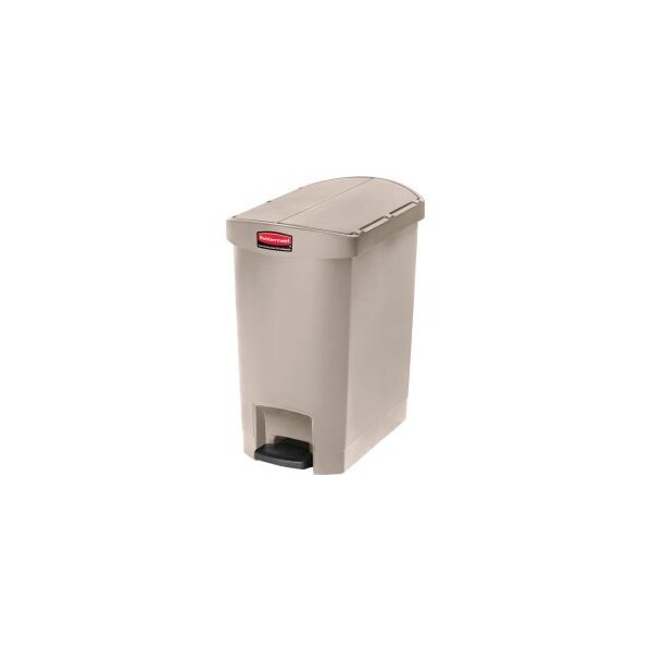 Rubbermaid Commercial Rubbermaid Slim Jim 1883457 Plastic Step On Container, End Step 8 Gallon  Beige - 1883457