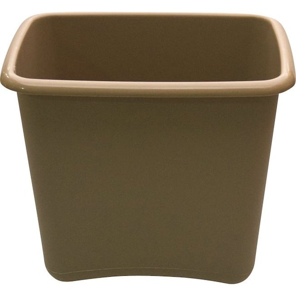 Lancaster 12 qt. Wastebasket 12 1/2'' x 10 7/8'' x 9'', Beige, 12PK - 09-1506