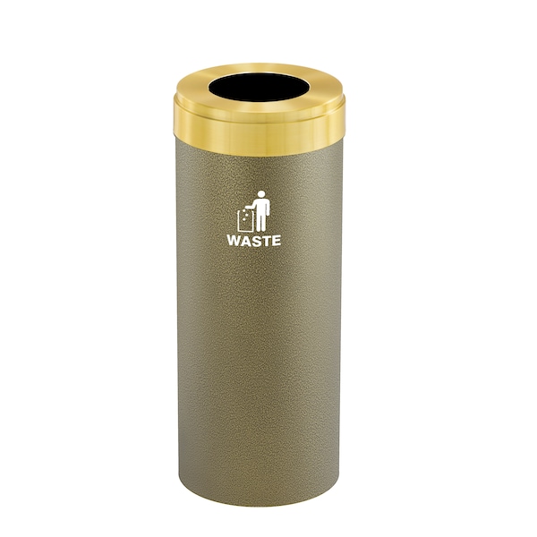 Glaro 12 gal Trash Can, Bronze Vein/Satin Brass - W-1232BV-BE-W2
