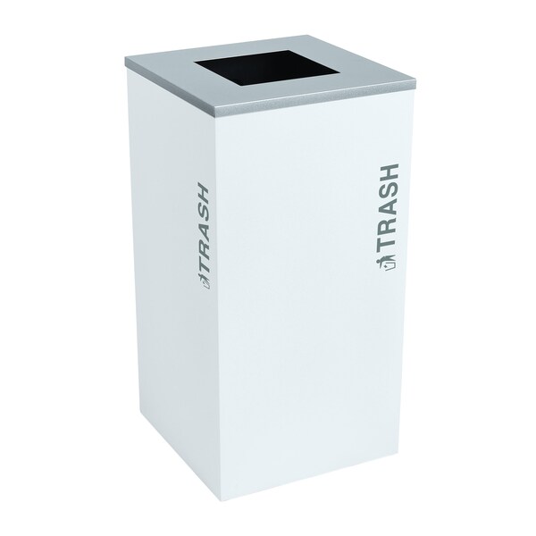 Ex-Cell Kaiser 24-Gal. Square Trash - Steel, White Gloss - RC-KDSQ-T BT-WHT