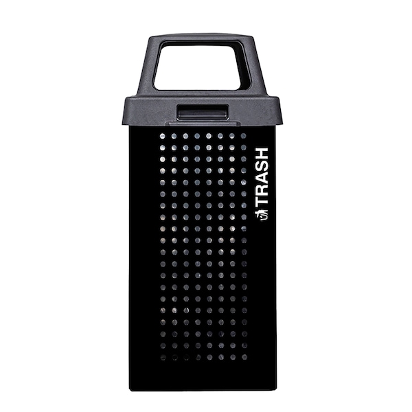Ex-Cell Kaiser 36-Gal. Square Trash Receptacle - Steel, Black Gloss - RC-KDX36-T BLK