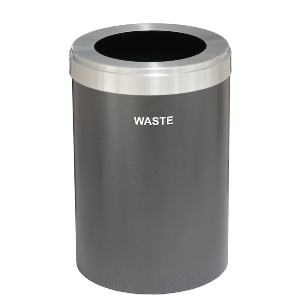 Glaro 41 gal Trash Can, Silver Vein/Satin Aluminum - W-2042SV-SA-W4